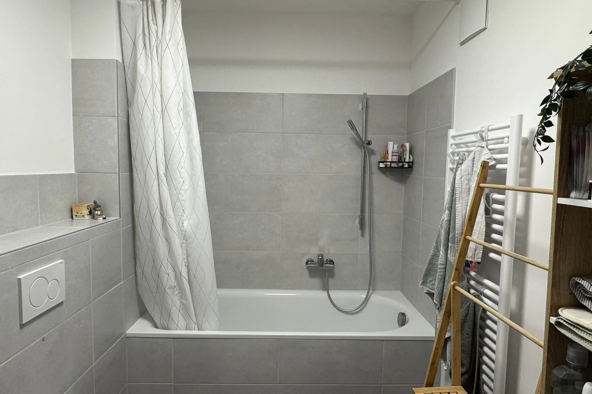 Badezimmer mit Wanne und Dusche